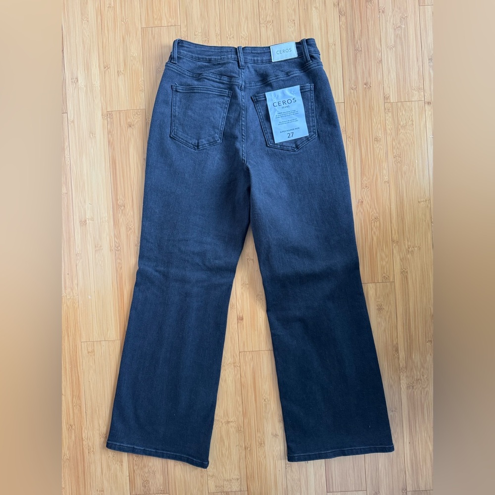 Piper and Scoot The Jack Wide Leg Distressed Jeans in Black. NWT! Size: 27 - Picture 6 of 10